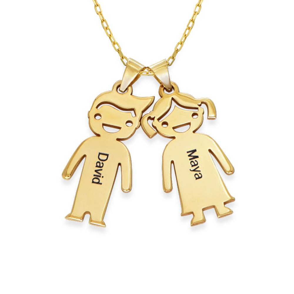 Mutterkette mit gravierbaren Kinder-Charms - 417er Gelbgold-3 Mutterkette mit gravierbaren Kinder-Charms - 417er Gelbgold-3 Produktfoto