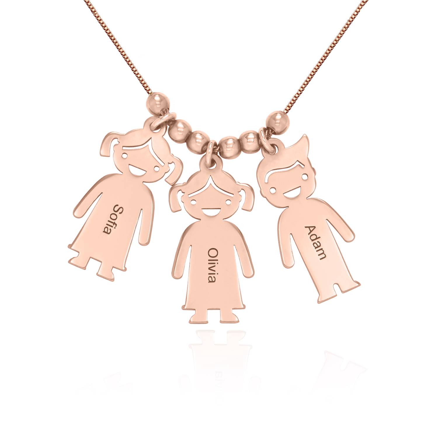 Mutterkette mit gravierbaren Kinder-Charms - rosévergoldetes Sterlingsilber-4 Mutterkette mit gravierbaren Kinder-Charms - rosévergoldetes Sterlingsilber-4 Produktfoto