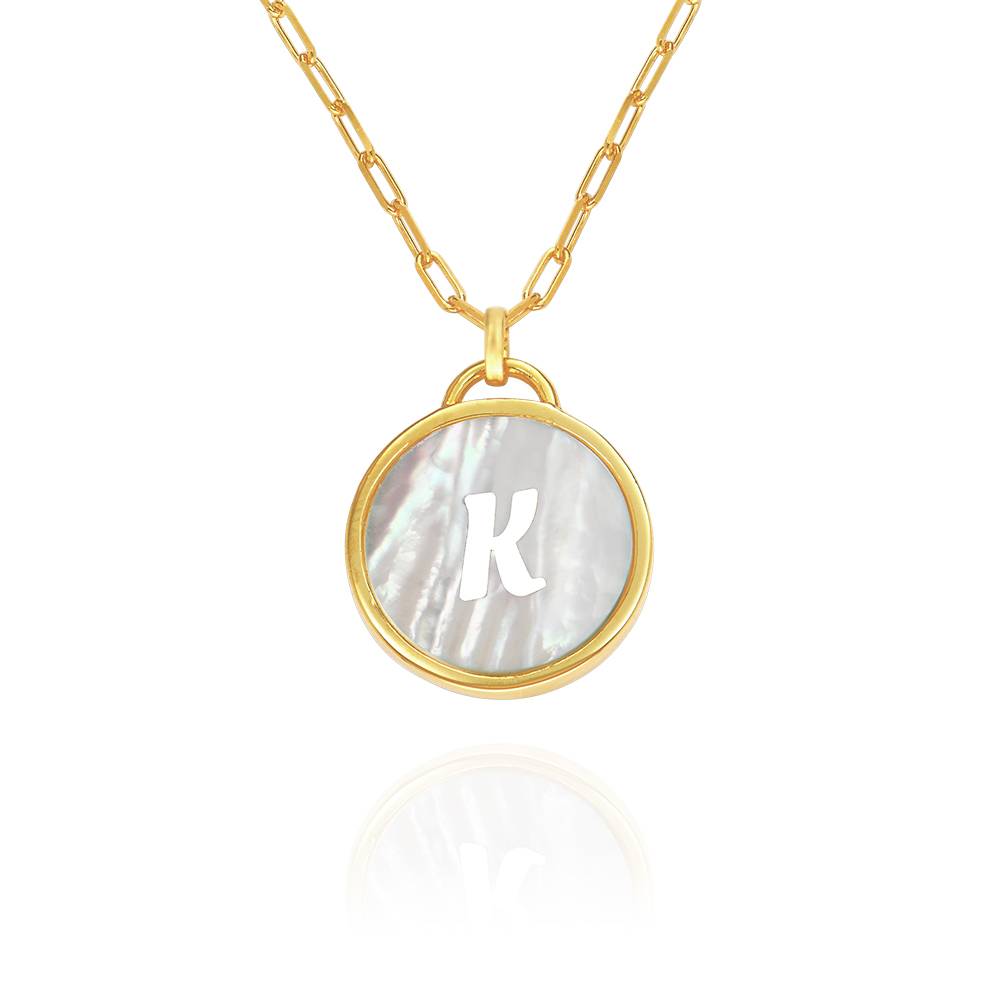 Perlmutt Buchstabenkette - Gold-Vermeil-6 Produktfoto