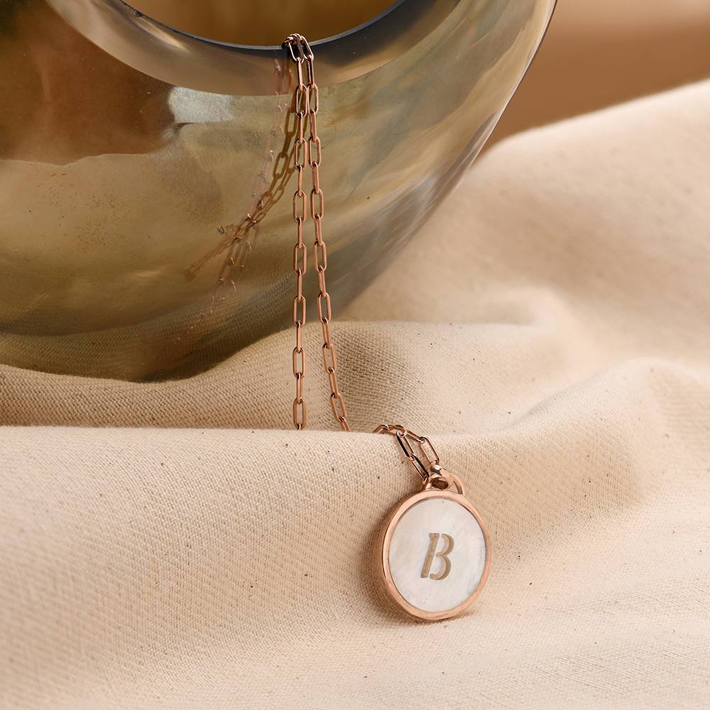 Perlmutt Buchstabenkette - rosévergoldetes Sterlingsilber-5 Perlmutt Buchstabenkette - rosévergoldetes Sterlingsilber-5 Produktfoto