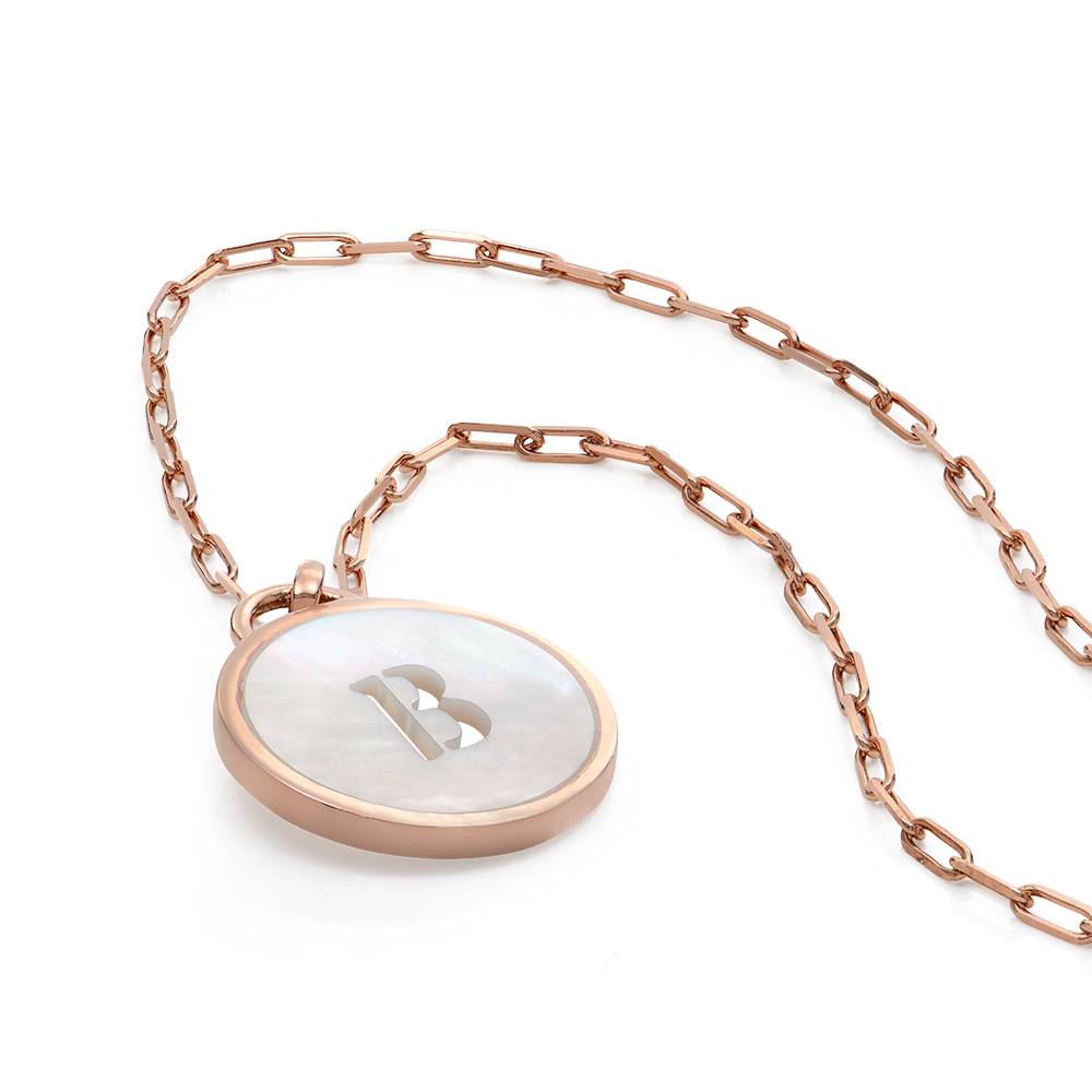 Perlmutt Buchstabenkette - rosévergoldetes Sterlingsilber-3 Perlmutt Buchstabenkette - rosévergoldetes Sterlingsilber-3 Produktfoto