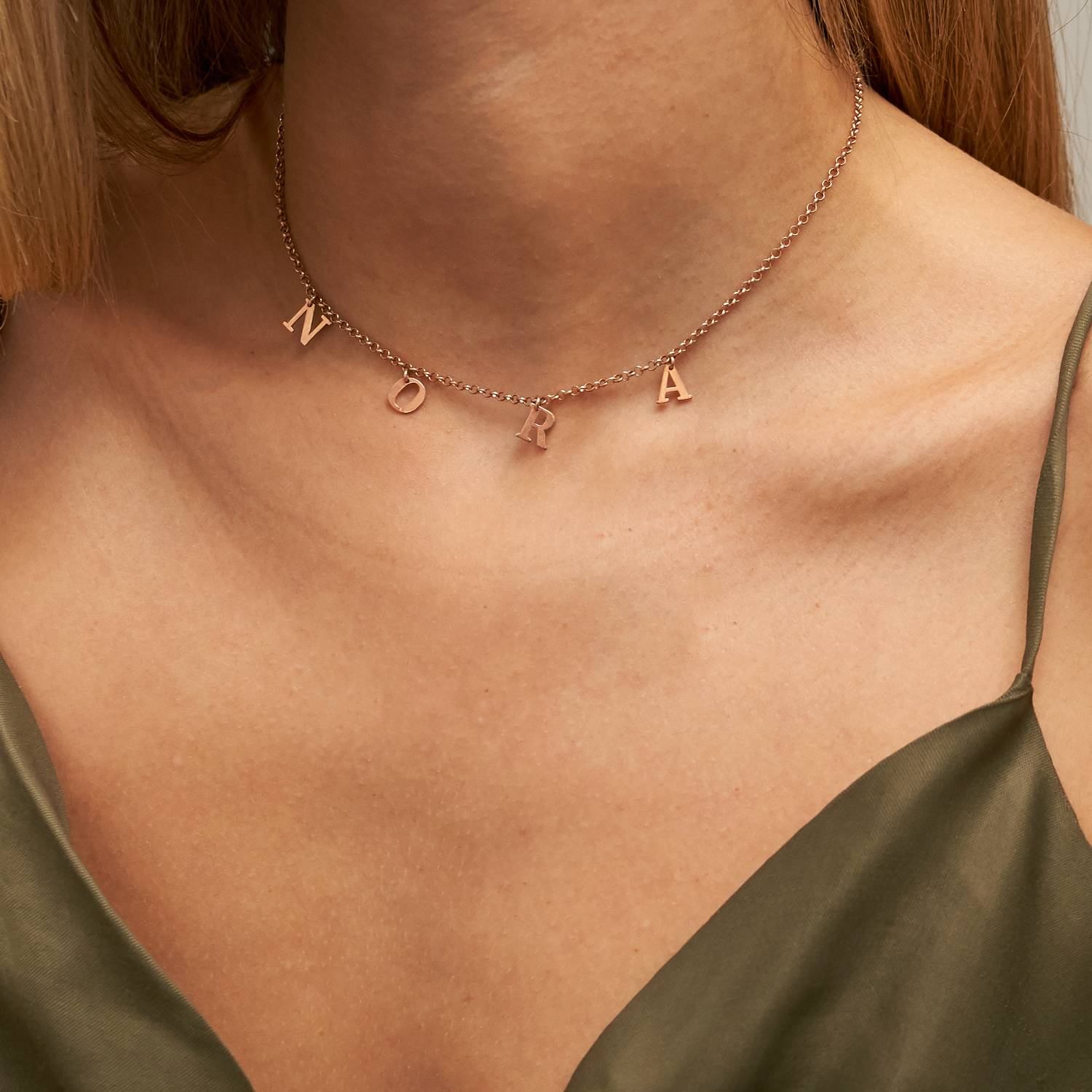 Buchstaben Choker - rosévergoldetes Sterlingsilber-4 Produktfoto