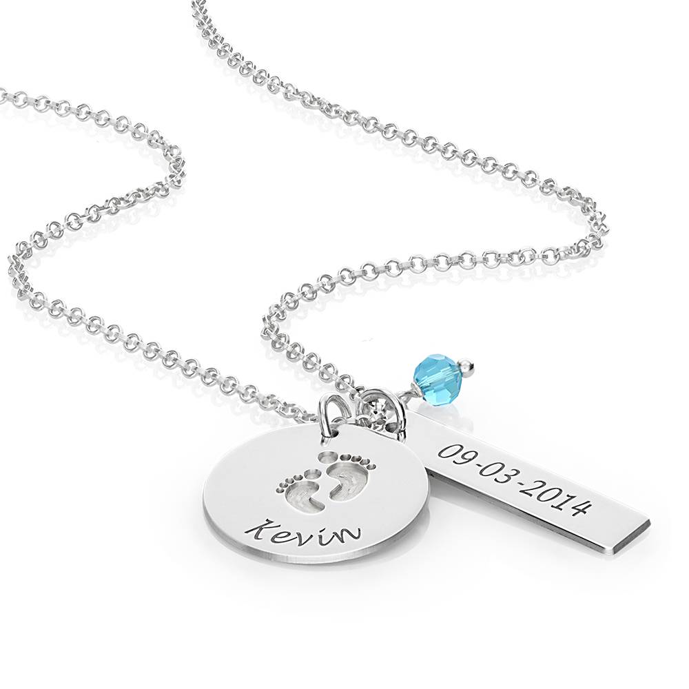 Mutterschmuck - Babyfüße-Kette mit Charms - Silber-3 Mutterschmuck - Babyfüße-Kette mit Charms - Silber-3 Produktfoto