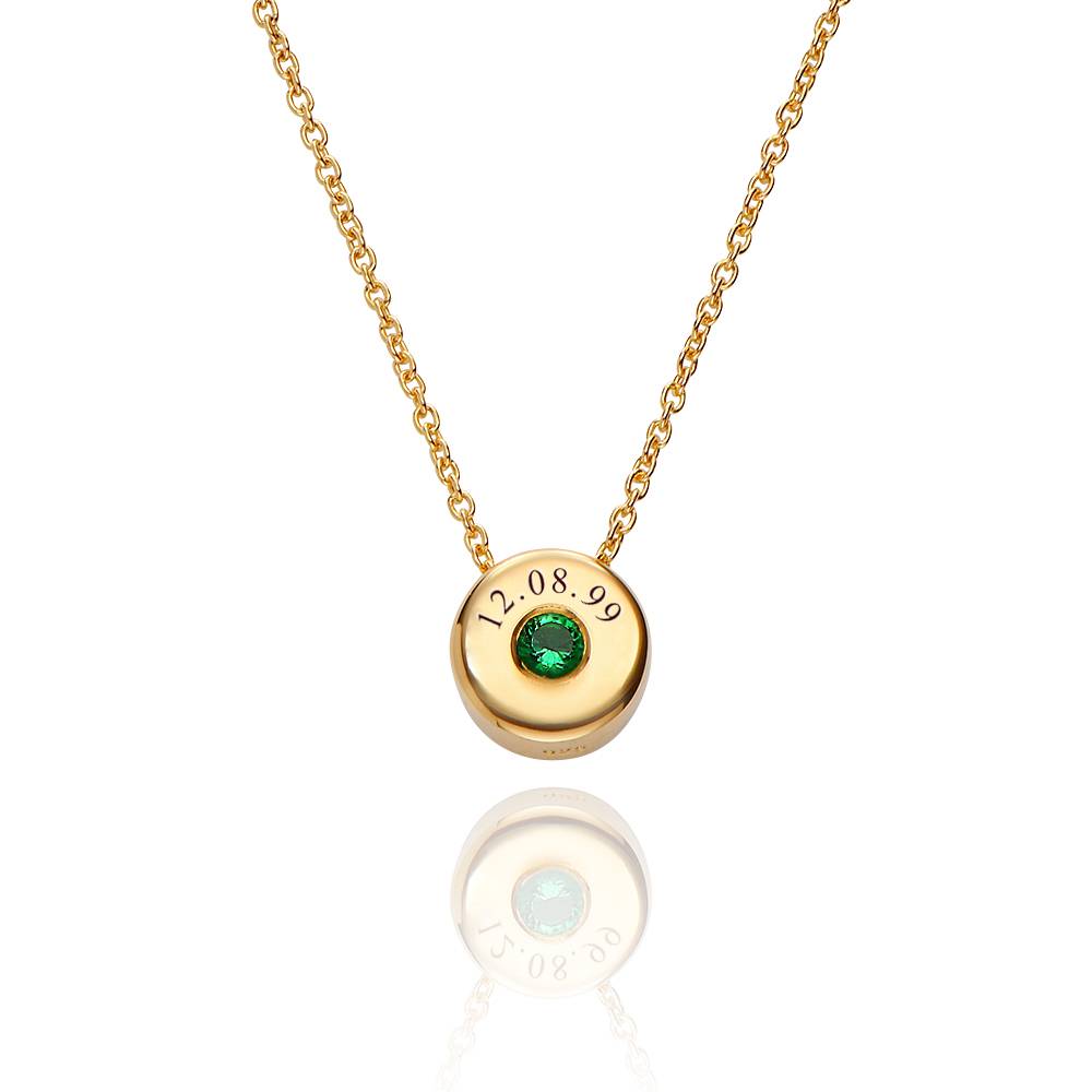 Nova Halskette mit Gravierten Geburtsstein-Beads - Gold-Vermeil-4 Produktfoto