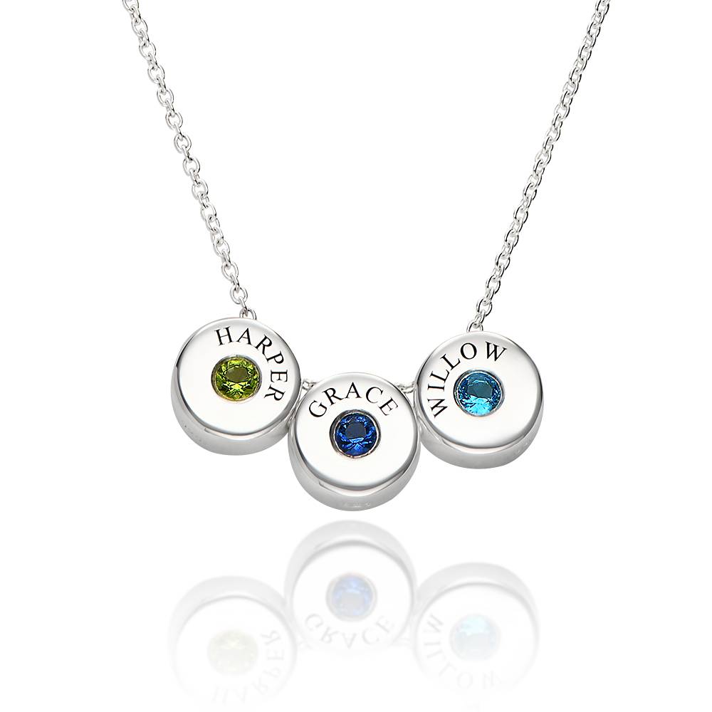 Nova Halskette mit Gravierten Geburtsstein-Beads - Silber-3 Produktfoto
