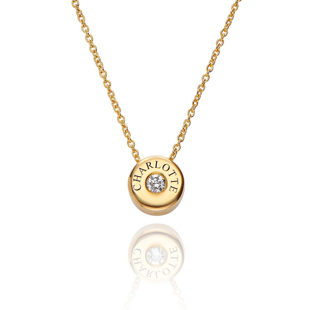 Nova Halskette mit Gravierten Diamant-Beads - Vergoldet-1 Produktfoto