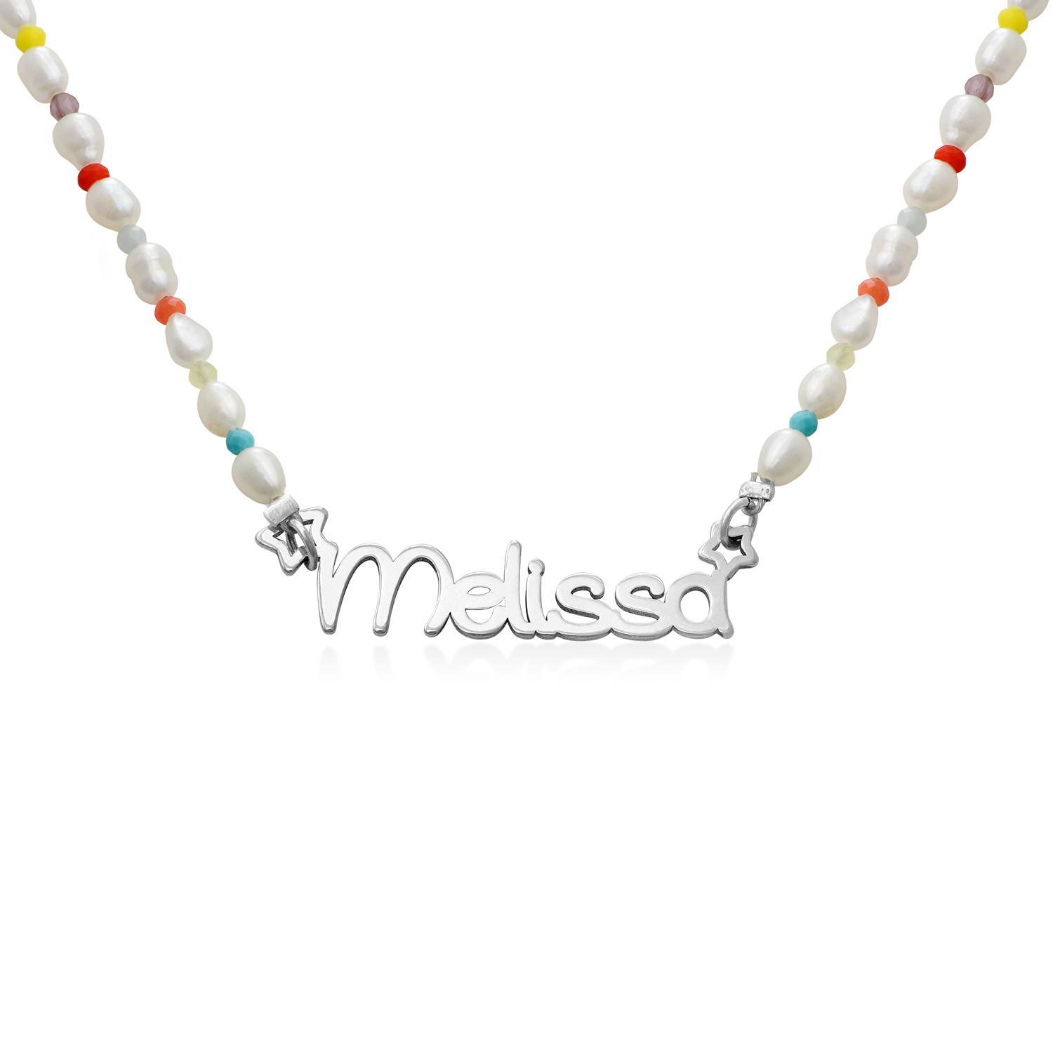 Candy Namens-Perlenkette für Mädchen - 925er Sterlingsilber-1 Produktfoto