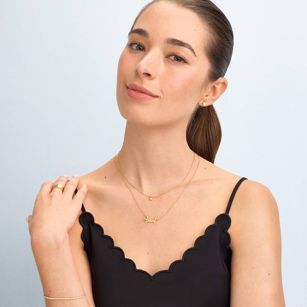 Arabische Namenskette mit Diamant - Gold-Vermeil-6 Produktfoto