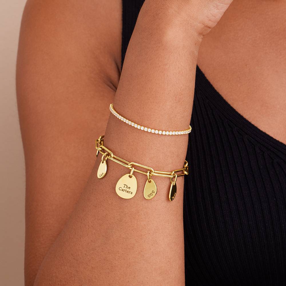 Hazel Gliederarmband mit gravierbaren Charms - Gold-Vermeil-4 Produktfoto