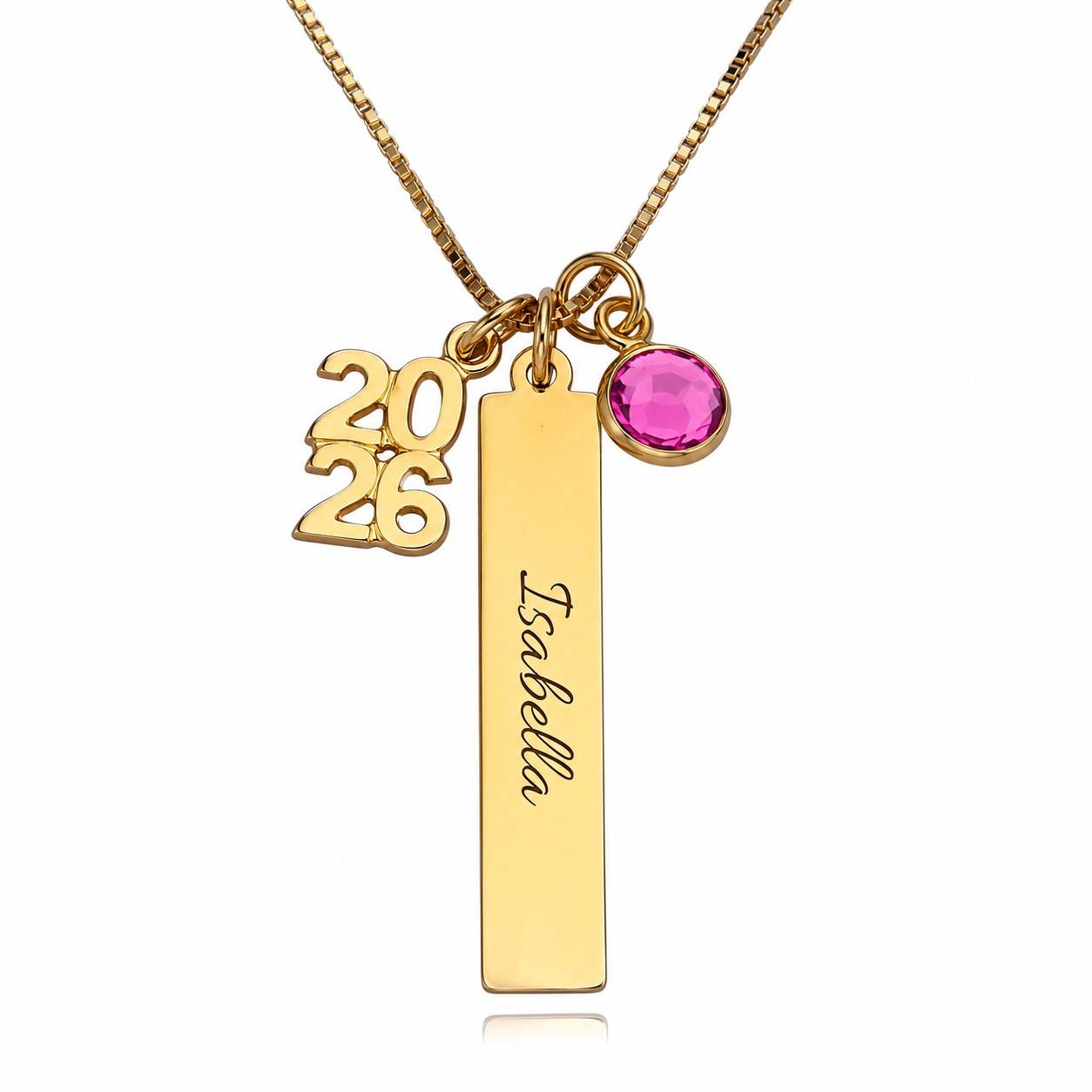 Charm-Halskette zum Schulabschluss - Gold-Vermeil-4 Produktfoto