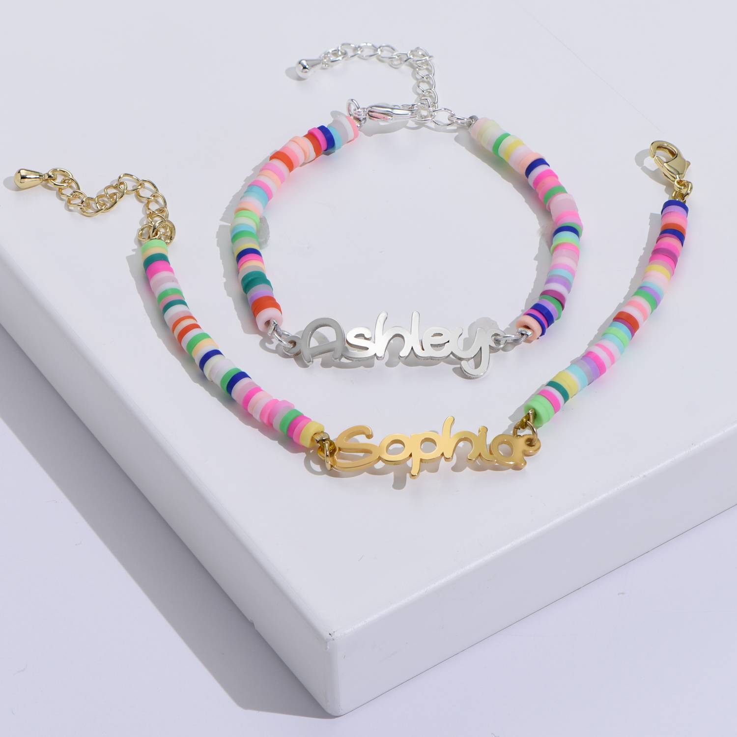 Magisches Armband mit Regenbogenperlen für Mädchen - Silber-2 Produktfoto