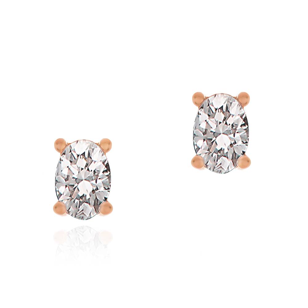 Remi ovale Ohrstecker - rosévergoldetes Sterlingsilber-4 Produktfoto