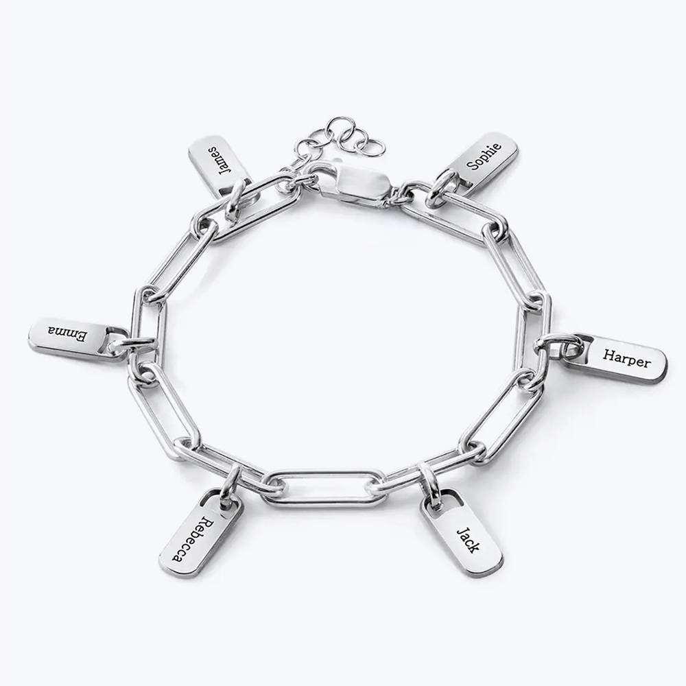 Rory Gliederarmband mit gravierten Charms - Silber-4 Rory Gliederarmband mit gravierten Charms - Silber-4 Produktfoto