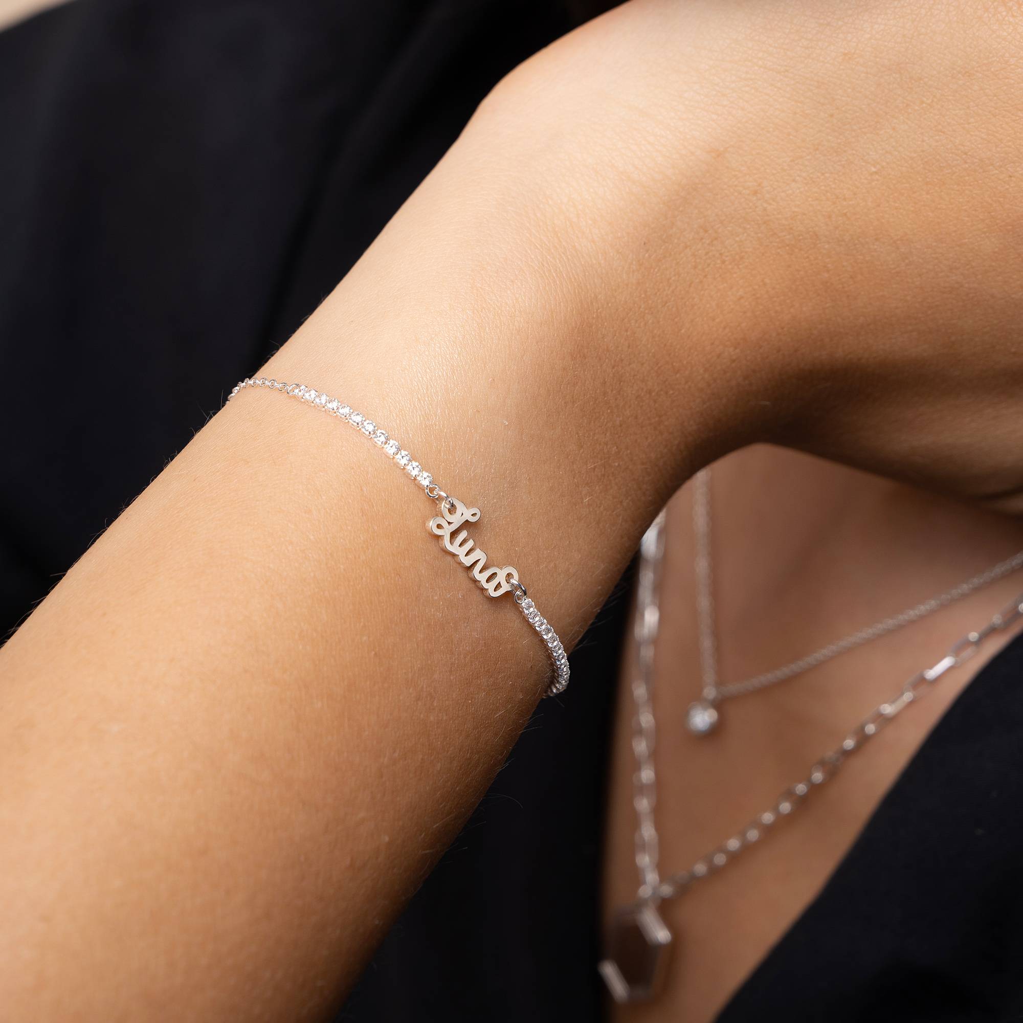 Kate Namens-Tennisarmband - 925er Sterlingsilber-1 Kate Namens-Tennisarmband - 925er Sterlingsilber-1 Produktfoto