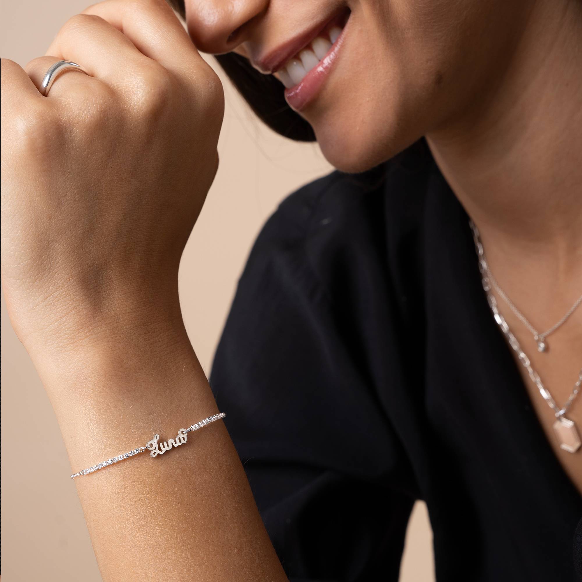 Kate Namens-Tennisarmband - 925er Sterlingsilber-2 Kate Namens-Tennisarmband - 925er Sterlingsilber-2 Produktfoto