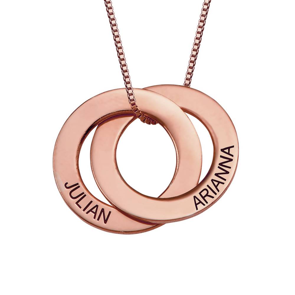 Russische Ring-Halskette mit 2 Ringen - - Rosévergoldet-2 Russische Ring-Halskette mit 2 Ringen - - Rosévergoldet-2 Produktfoto
