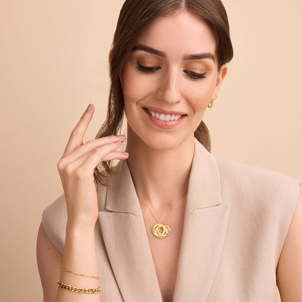 Russische Ring-Halskette mit 3 Ringen - 417er Gelbgold-5 Russische Ring-Halskette mit 3 Ringen - 417er Gelbgold-5 Produktfoto
