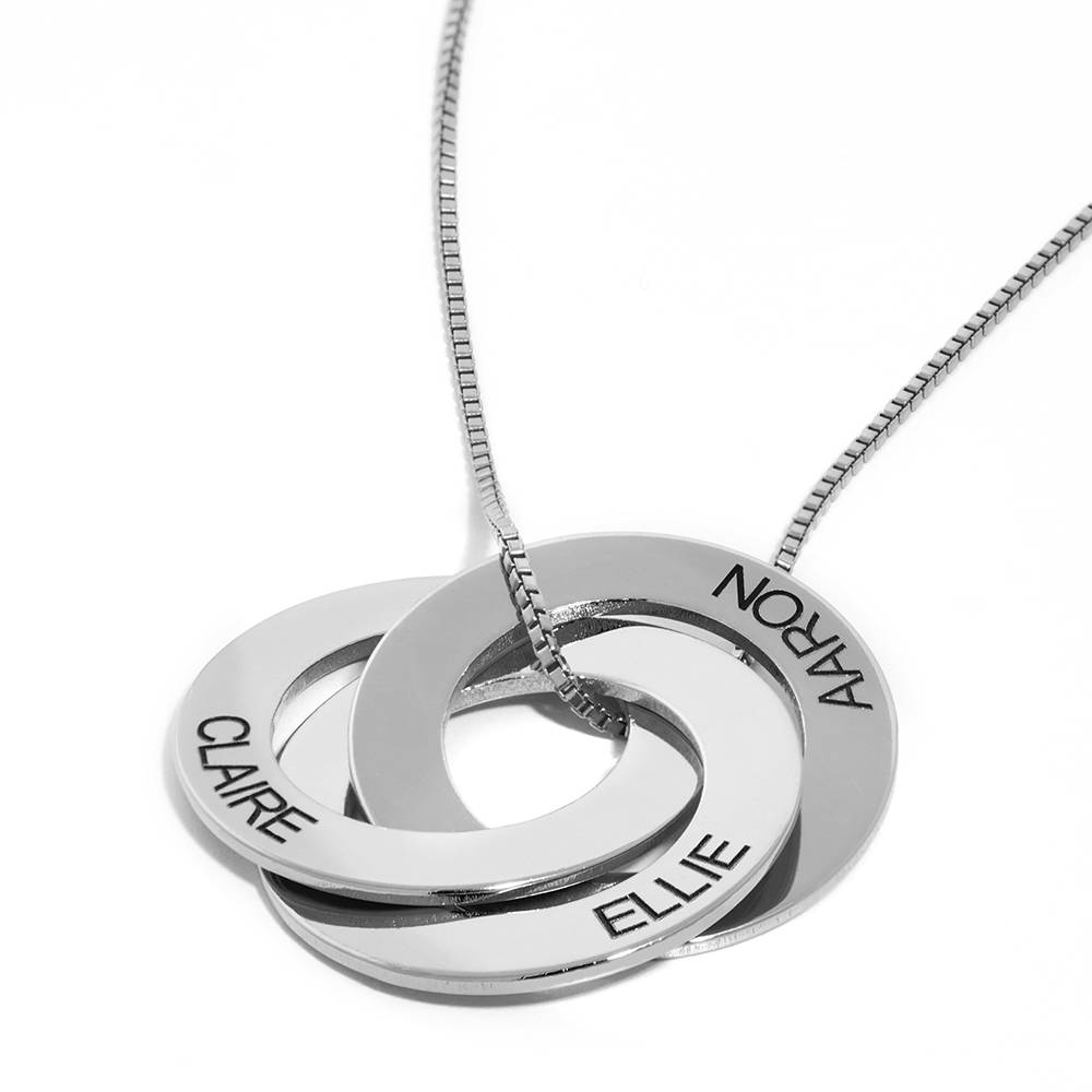 Russische Ring-Halskette mit 3 Ringen - Silber-2 Produktfoto
