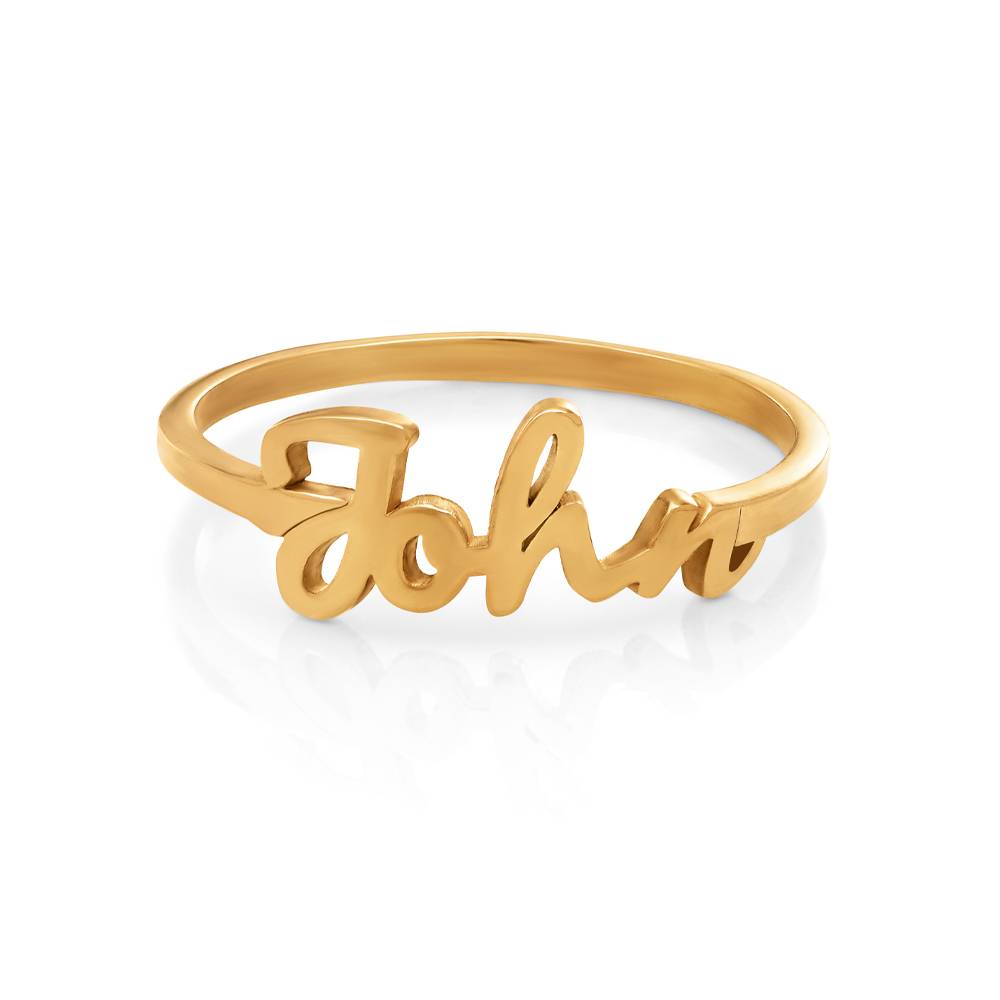 Script Namensring - Gold-Vermeil-5 Produktfoto