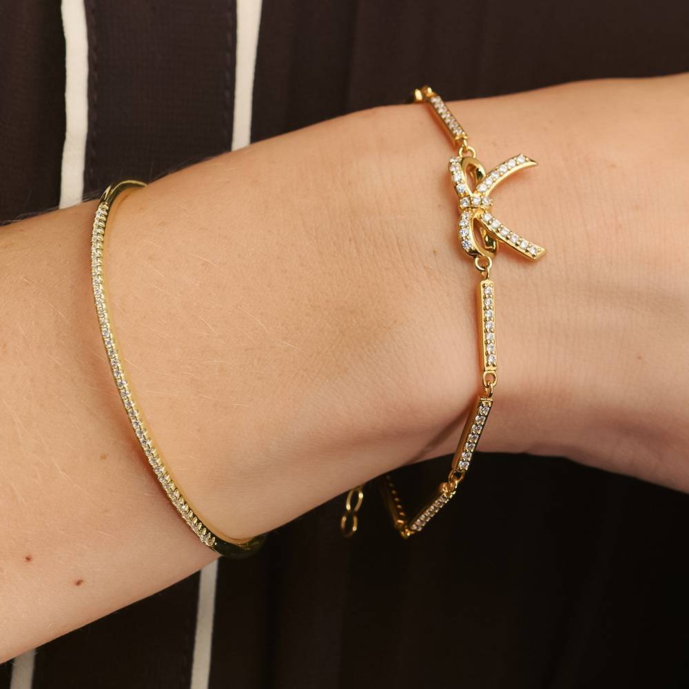 Armband Strahlende Schleife - Vergoldet-5 Produktfoto