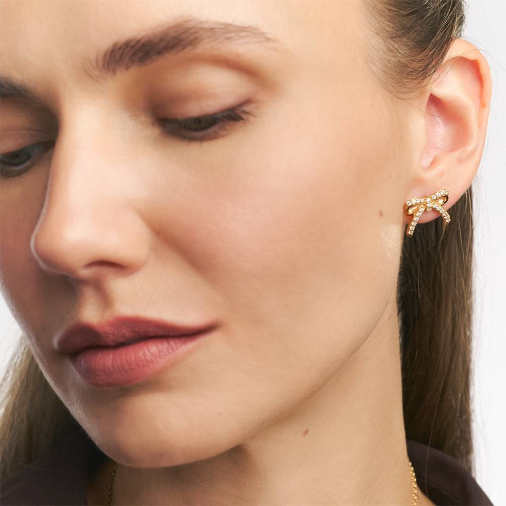 Ohrringe Strahlende Schleife - Gold-Vermeil-2 Produktfoto