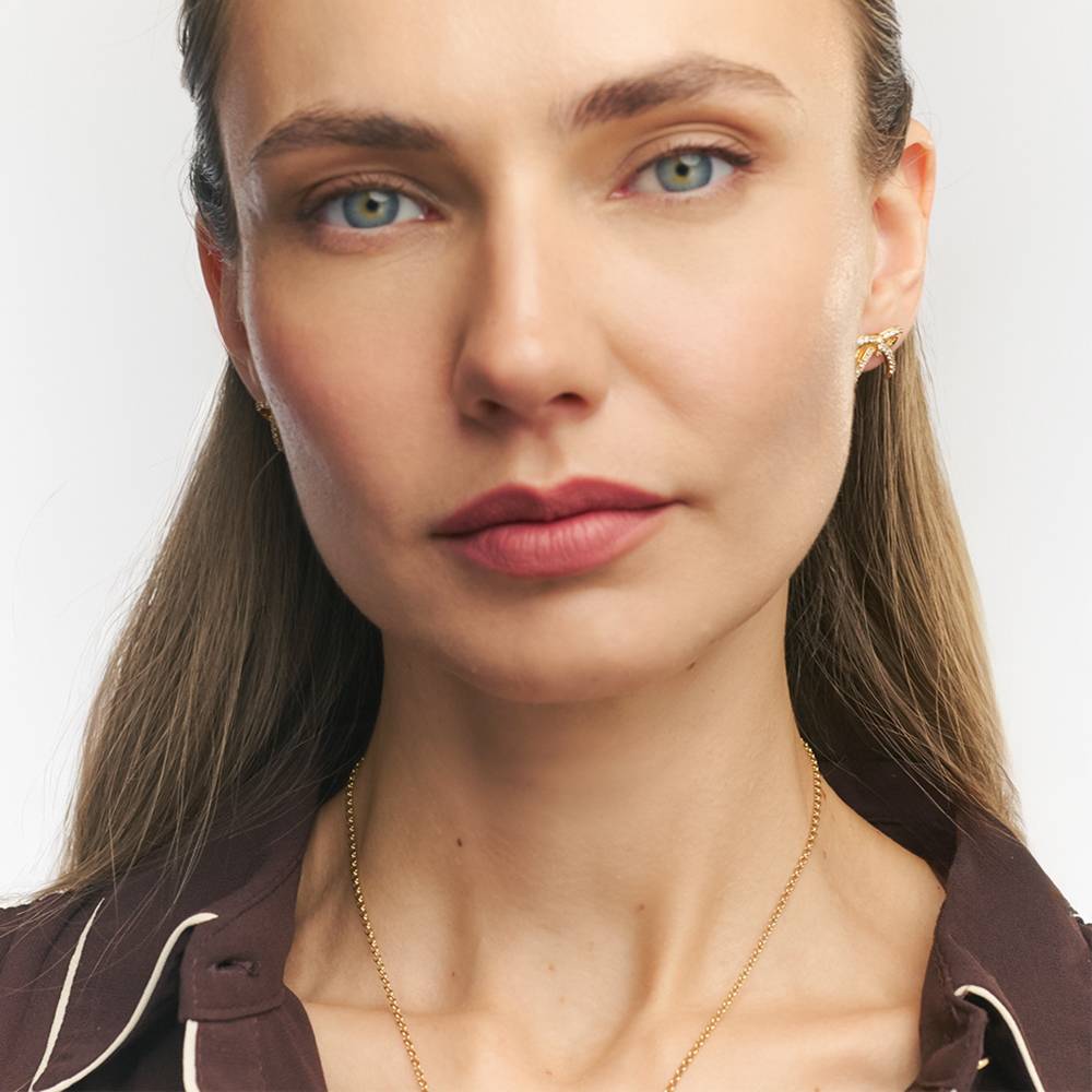 Ohrringe Strahlende Schleife - Gold-Vermeil-3 Produktfoto