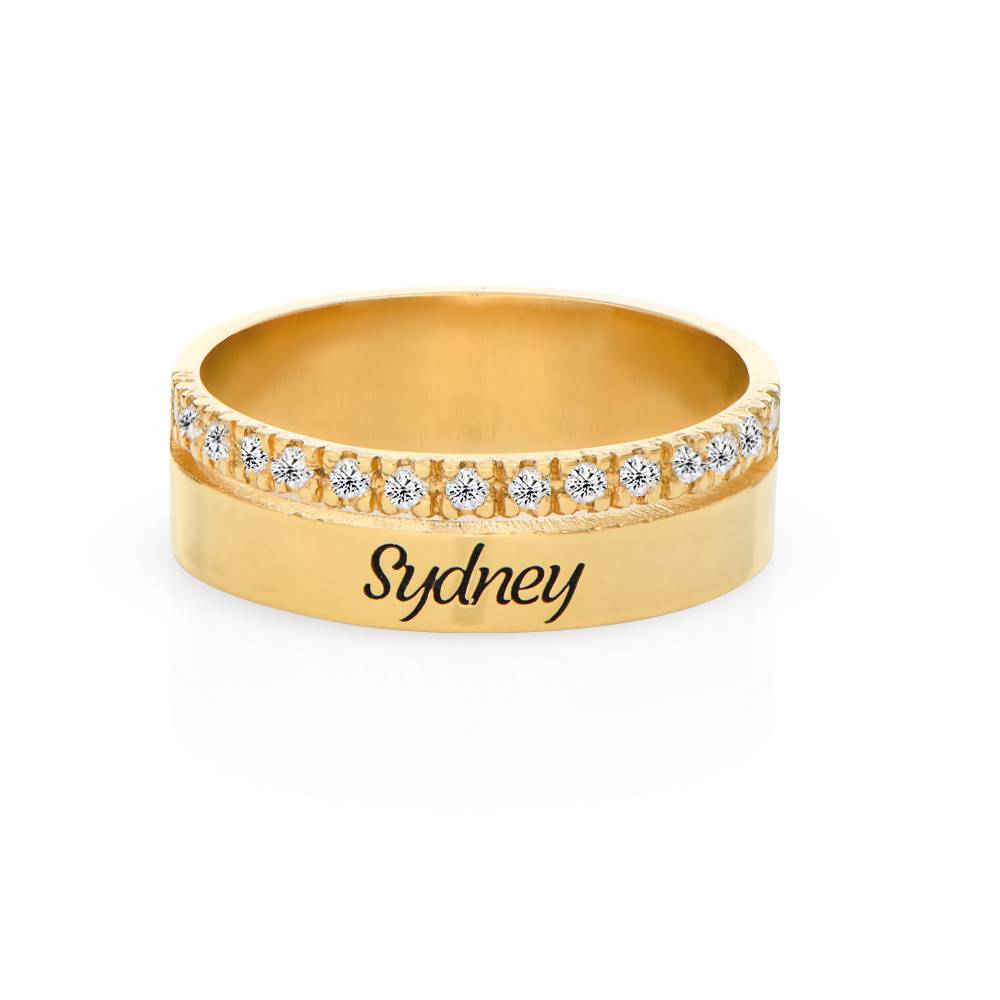 Sofia 2-Band-Ring mit 0,15 ct Diamanten - Gold-Vermeil-5 Produktfoto