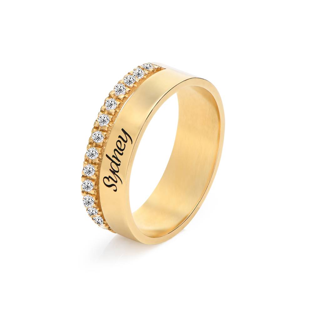 Sofia 2-Band-Ring mit 0,15 ct Diamanten - Gold-Vermeil-1 Produktfoto