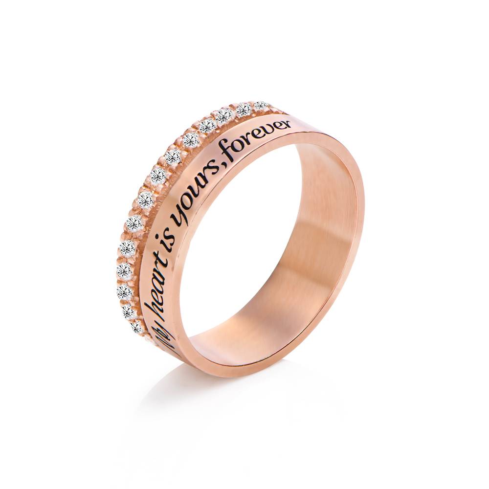 Sofia 2-Band-Ring mit 0,15 ct Diamanten - rosévergoldetes Sterlingsilber-5 Produktfoto