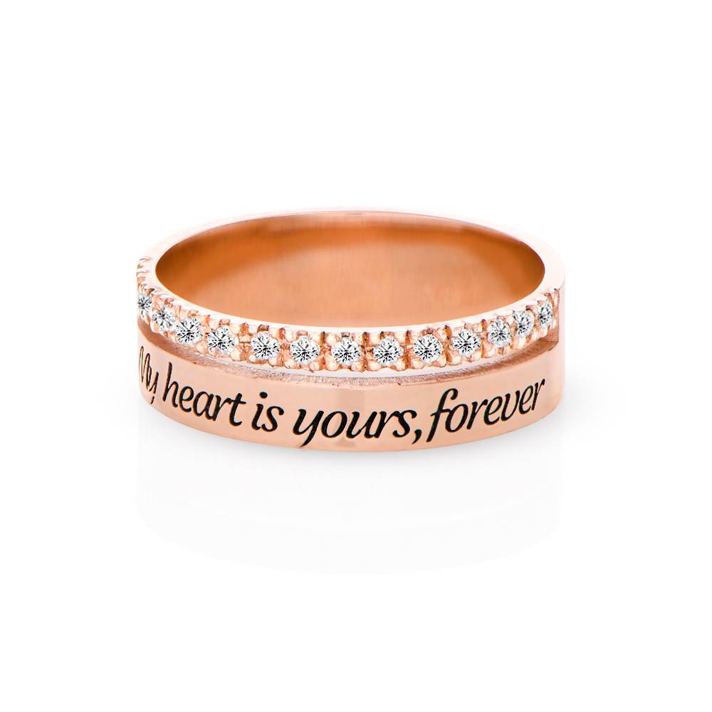 Sofia 2-Band-Ring mit 0,15 ct Diamanten - rosévergoldetes Sterlingsilber-1 Produktfoto