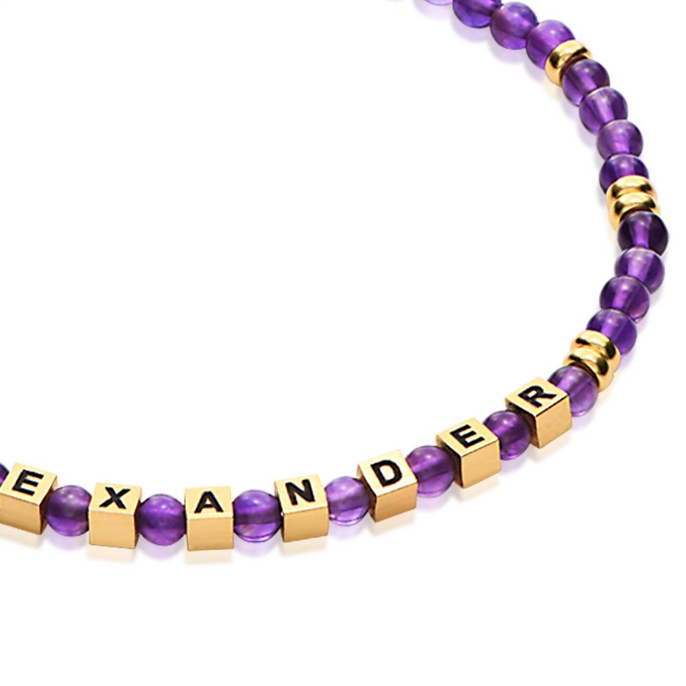 Speak Now Amethyst Perlenarmband mit vergoldeten Beads-4 Produktfoto