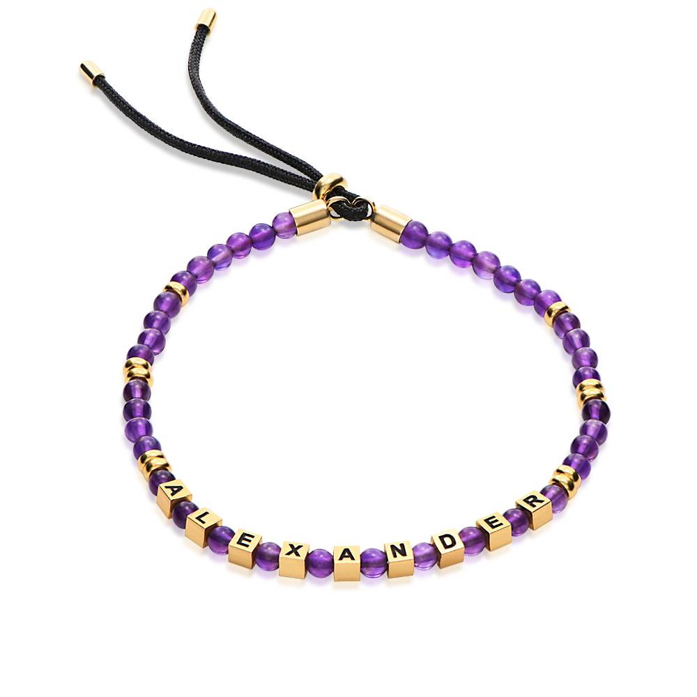 Speak Now Amethyst Perlenarmband mit vergoldeten Beads-5 Produktfoto