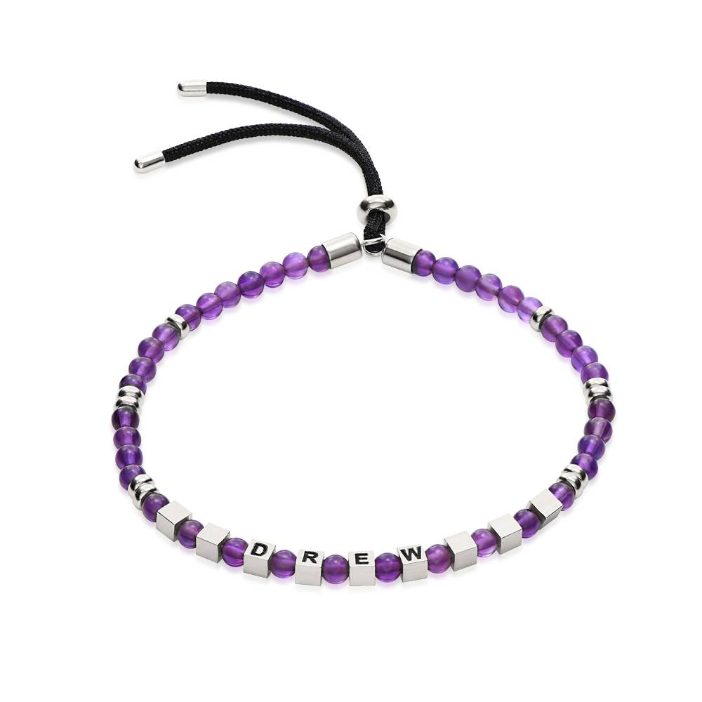 Speak Now Amethyst Perlenarmband mit silbernen Beads-1 Produktfoto