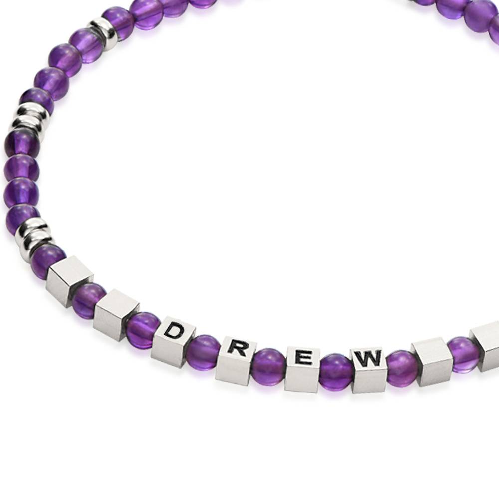 Speak Now Amethyst Perlenarmband mit silbernen Beads-2 Produktfoto