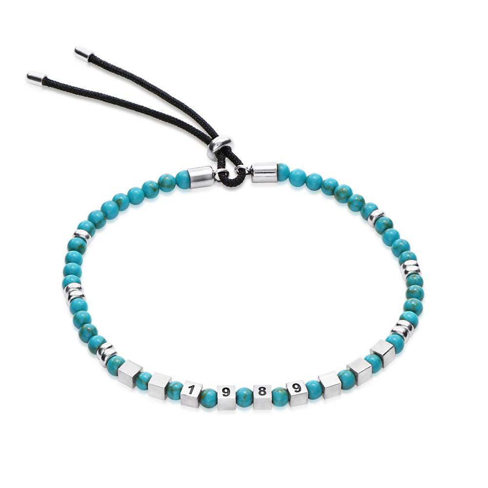 Speak Now Türkis Perlenarmband mit silbernen Beads-3 Speak Now Türkis Perlenarmband mit silbernen Beads-3 Produktfoto