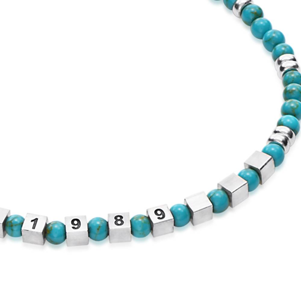 Speak Now Türkis Perlenarmband mit silbernen Beads-5 Speak Now Türkis Perlenarmband mit silbernen Beads-5 Produktfoto