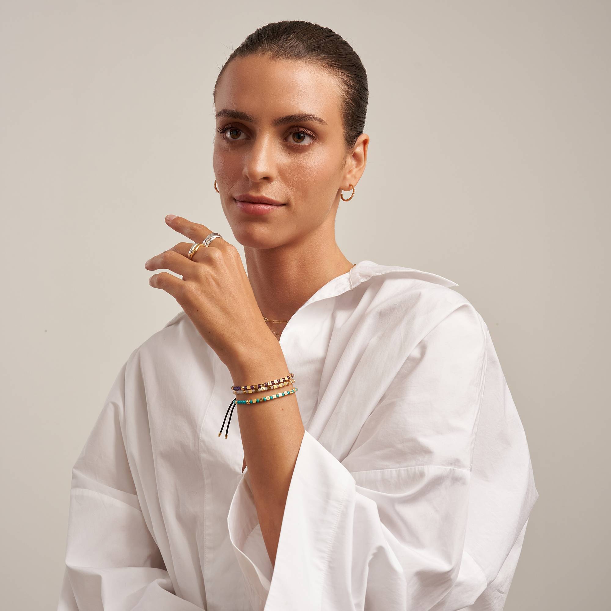 Speak Now Mondstein Perlenarmband mit vergoldeten Beads-3 Speak Now Mondstein Perlenarmband mit vergoldeten Beads-3 Produktfoto