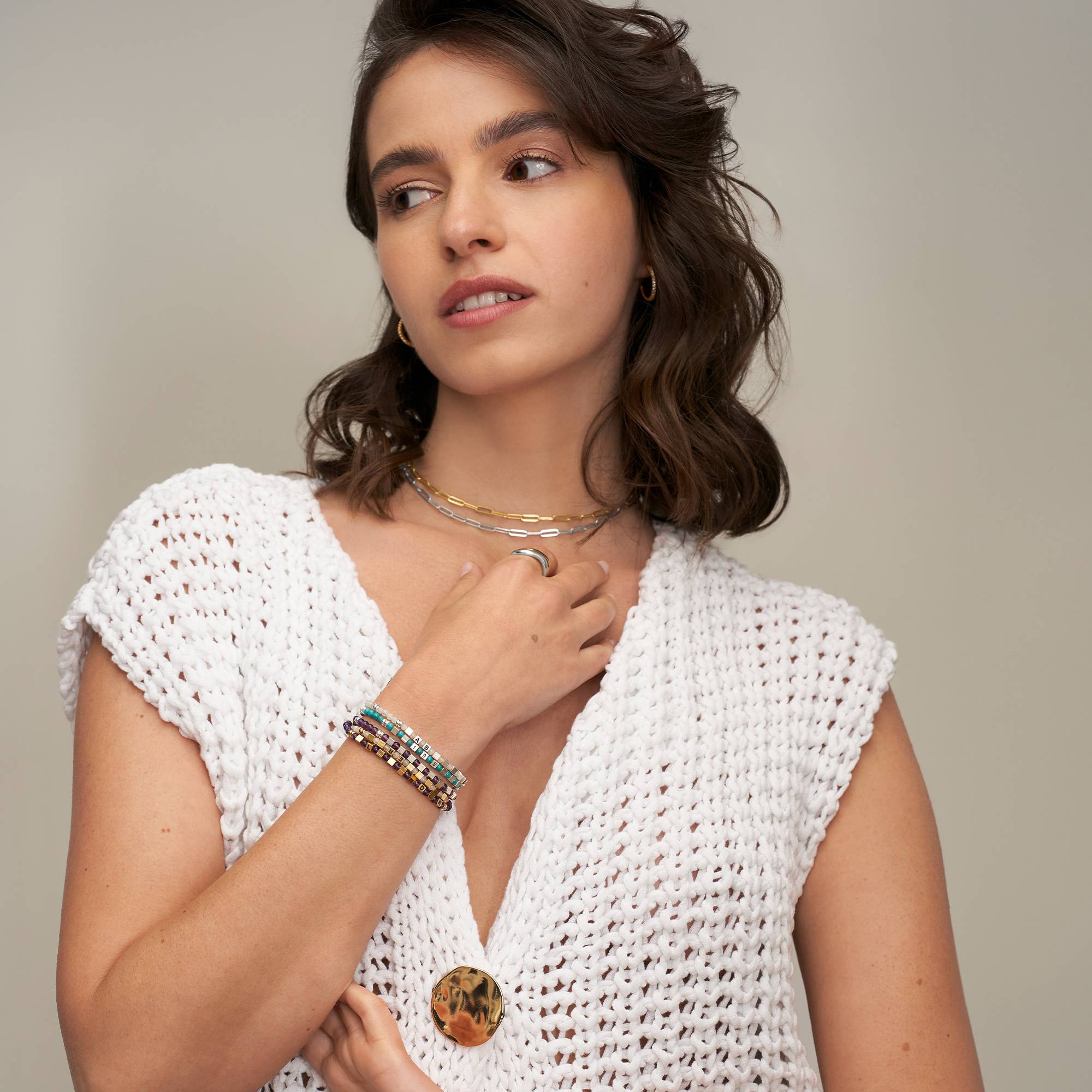 Speak Now Mondstein Perlenarmband mit silbernen Beads-5 Speak Now Mondstein Perlenarmband mit silbernen Beads-5 Produktfoto