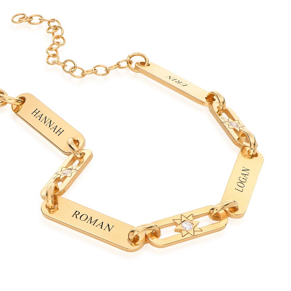 Starlight graviertes Gliederarmband - Gold-Vermeil-4 Produktfoto