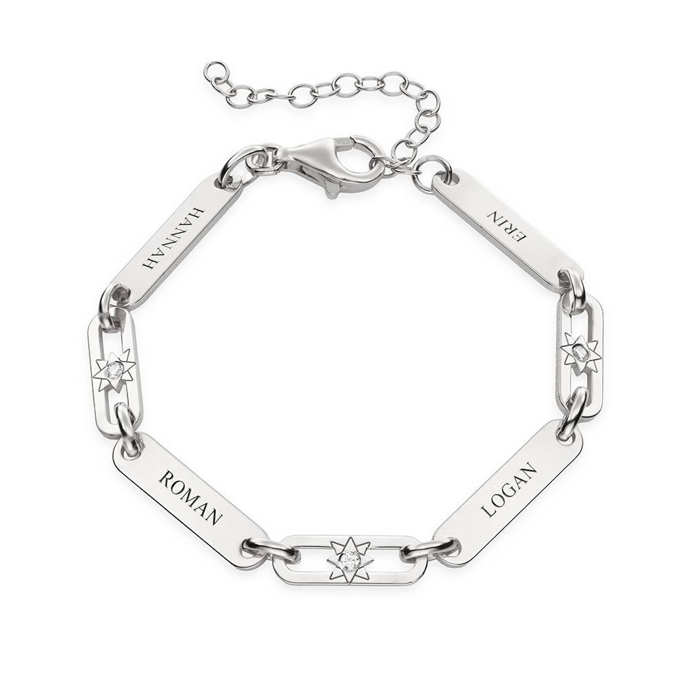 Starlight graviertes Gliederarmband - 925er Sterlingsilber-1 Produktfoto