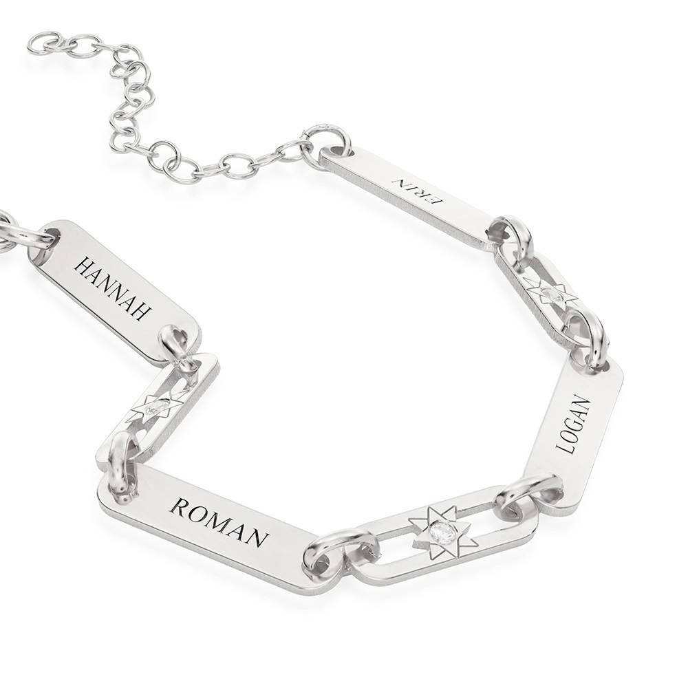 Starlight graviertes Gliederarmband - 925er Sterlingsilber-3 Produktfoto