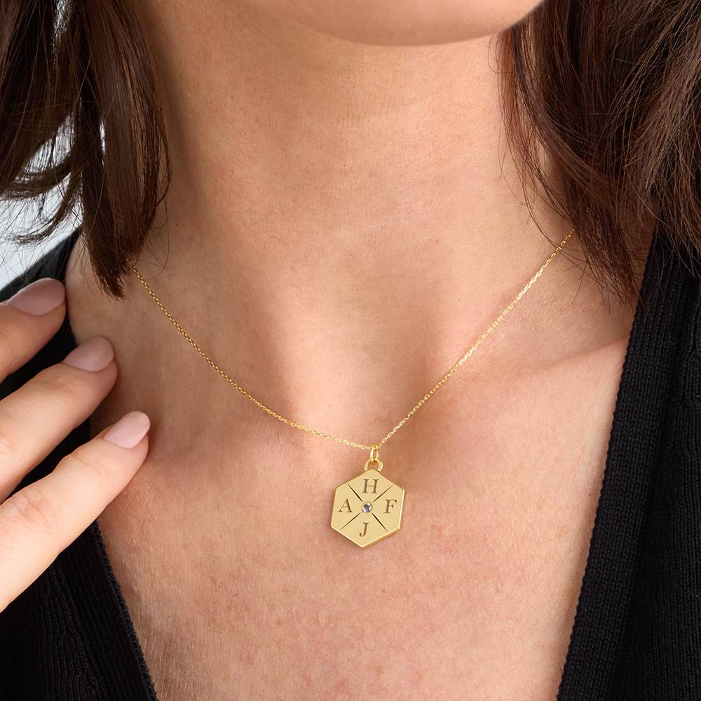 Kette mit kleiner Initiale Bis zu den Sternen und zurück - 417er Gelbgold-1 Produktfoto