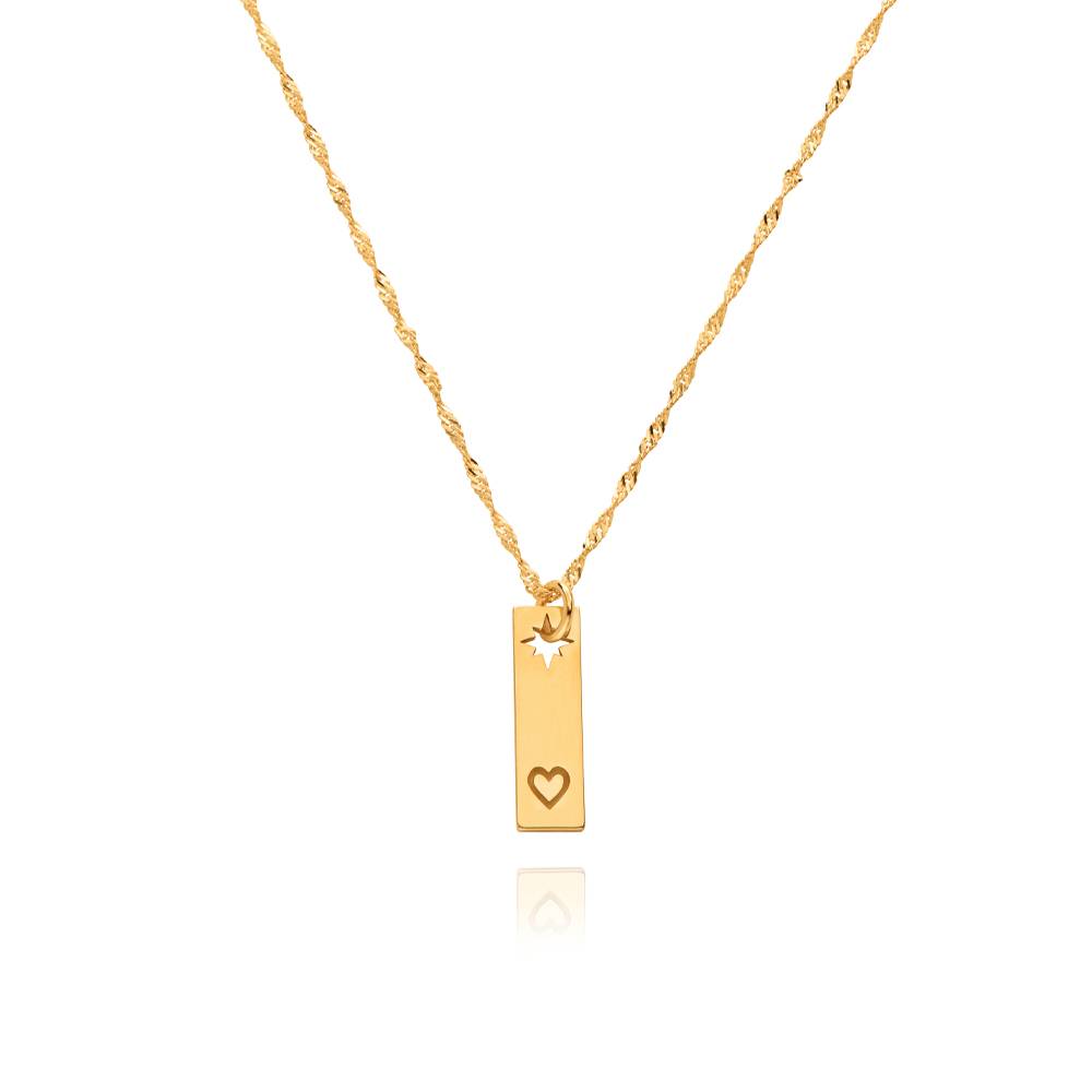 Sternenbesetzte Initialanhänger-Halskette - Gold - Vergoldet-3 Produktfoto