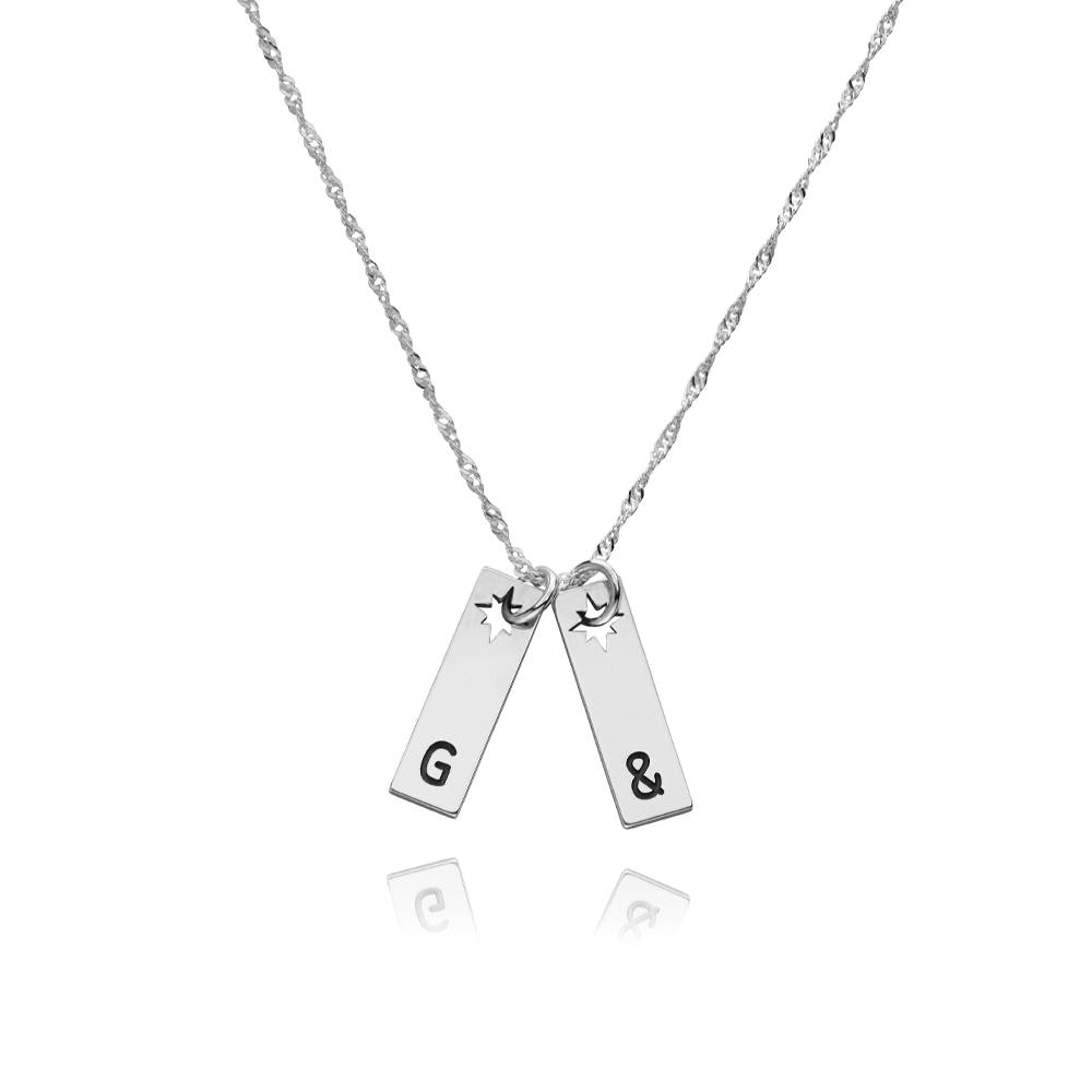 Sternenbesetzte Initialanhänger-Halskette - 925er Sterlingsilber-1 Produktfoto