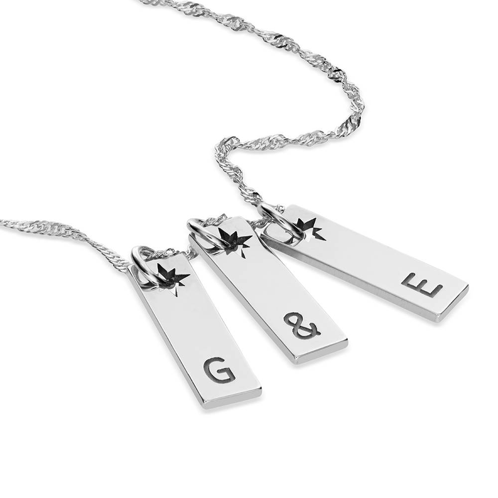 Sternenbesetzte Initialanhänger-Halskette - 925er Sterlingsilber-2 Produktfoto