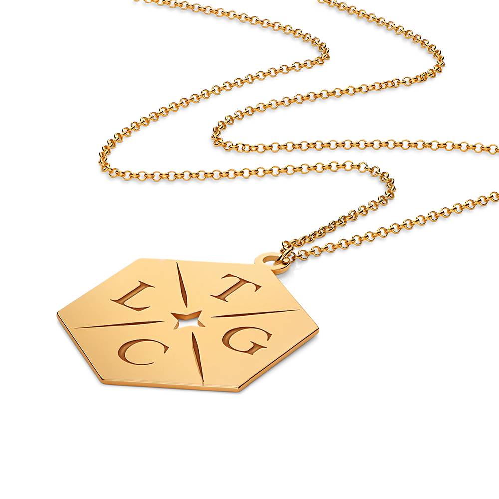 Kette mit großer Initiale Bis zu den Sternen und zurück - Gold-Vermeil-1 Produktfoto