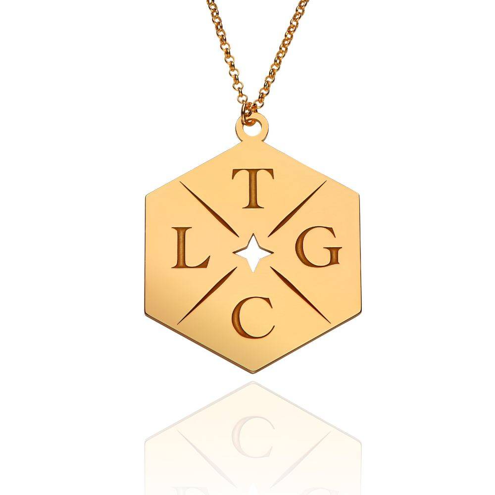 Kette mit großer Initiale Bis zu den Sternen und zurück - Gold-Vermeil-4 Produktfoto