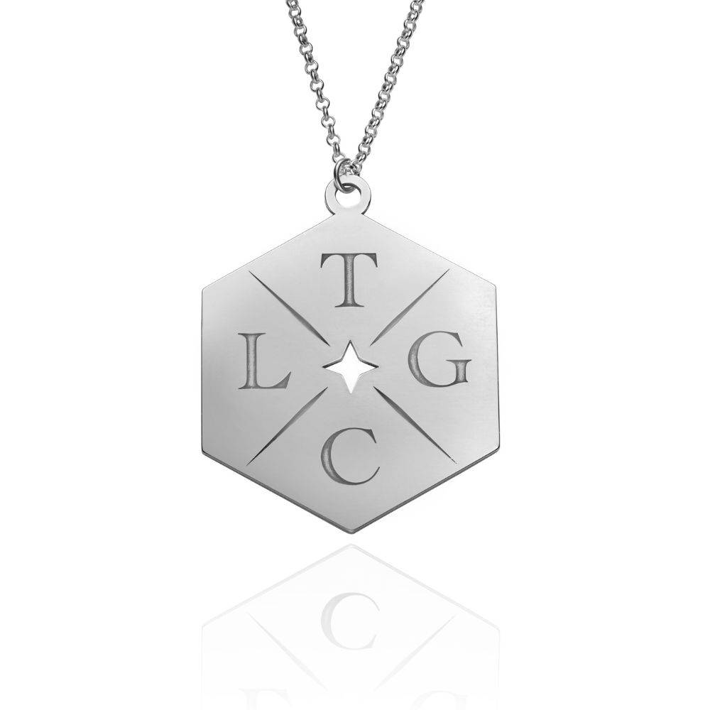 Kette mit großer Initiale Bis zu den Sternen und zurück - 925er Sterlingsilber-4 Produktfoto