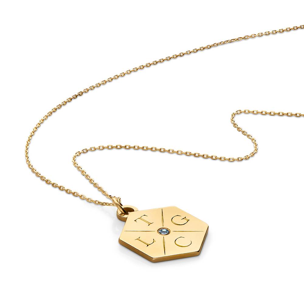 Kette mit kleiner Initiale Bis zu den Sternen und zurück - 417er Gelbgold-3 Produktfoto
