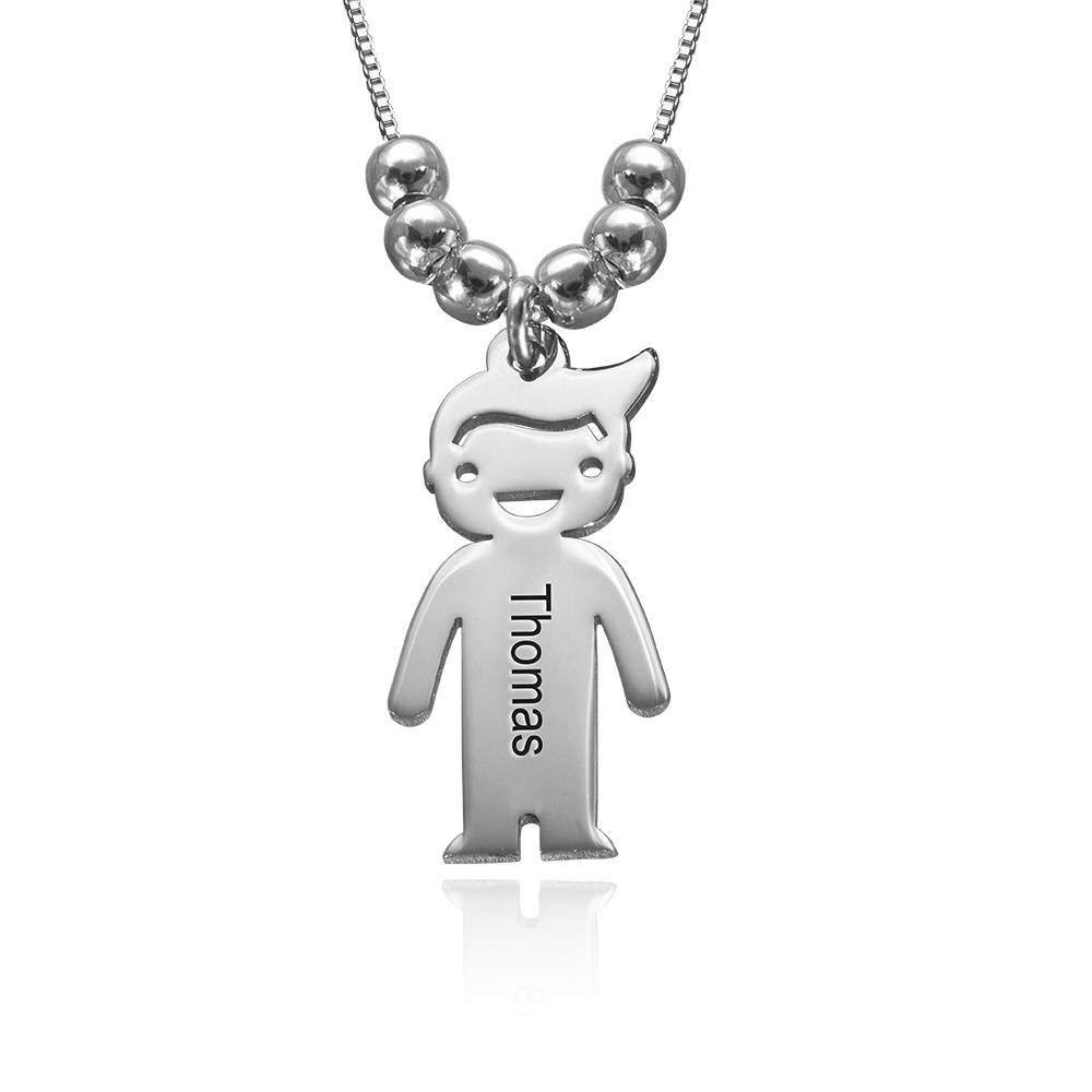 Mutterkette mit gravierbaren Kinder-Charms - in Silber-6 Produktfoto